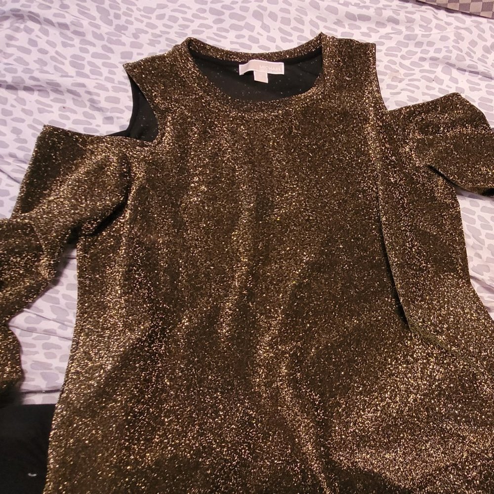 Michael Kors ladies black and gold top